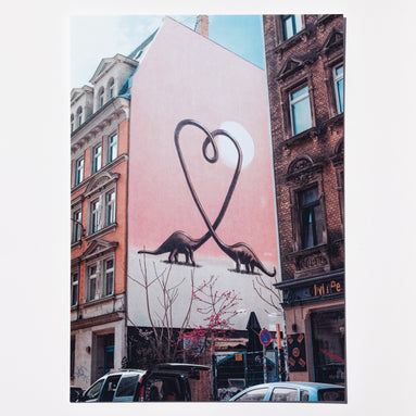 Dinolove – Postkarte als Streetart-Fotokunst aus Leipzig, elbracho