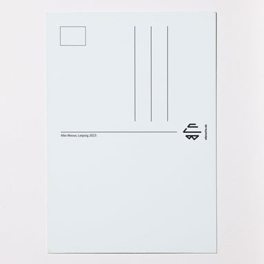 Alter Hase, Leipzig – Kartenrückseite der elbracho Postkarte mit Adressfeld und QR-Code