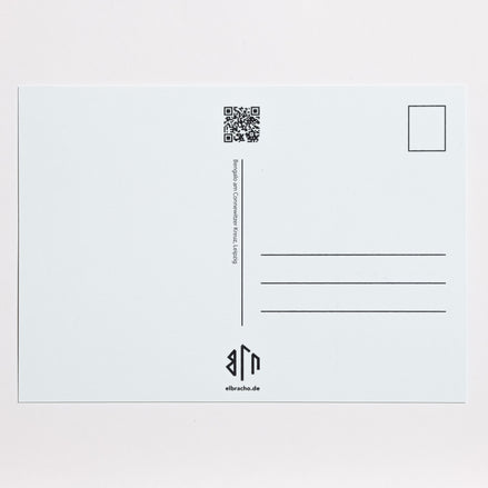 elbracho Postkarte 'Bengalo' – Rückseite mit Frankierfeld und QR-Code