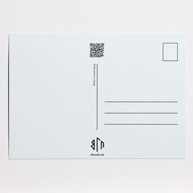 elbracho Postkarte 'Bullensperre' – Rückseite mit Frankierfeld und QR-Code