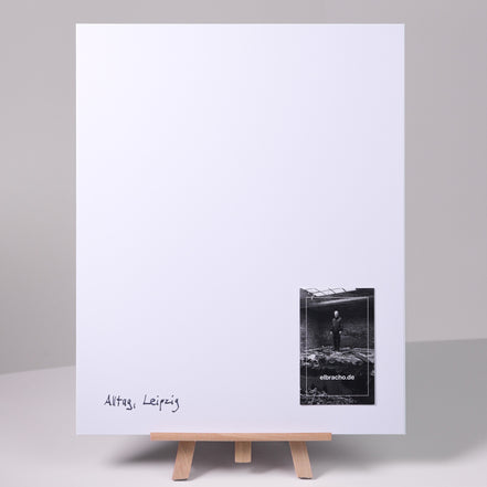 Alltag, Leipzig – Rückseite des Fine-Art-Prints mit elbracho.de Signatur