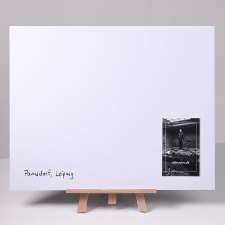 Paunsdorf, Leipzig – Rückseite des Fine-Art-Prints mit elbracho.de Signatur