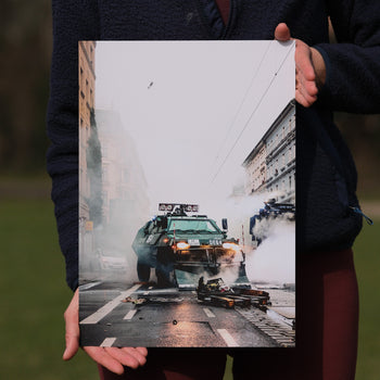 Räumpanzer – Poster als Antifa- und Streetart-Fotokunst aus Leipzig, elbracho