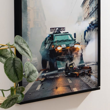 Räumpanzer (1/2) – Unikat als Antifa- und Streetart-Fotokunst aus Leipzig, elbracho